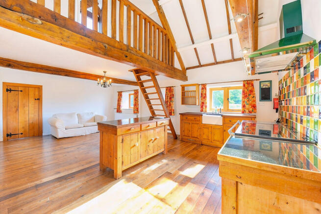 Kitchen/dining room with mezzanine floor