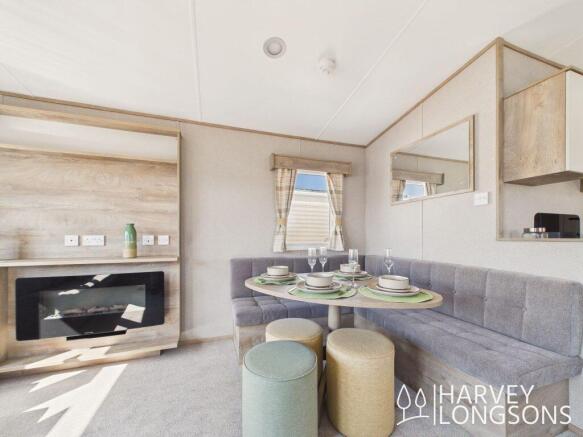 Contemporary dining space in static caravan for sa