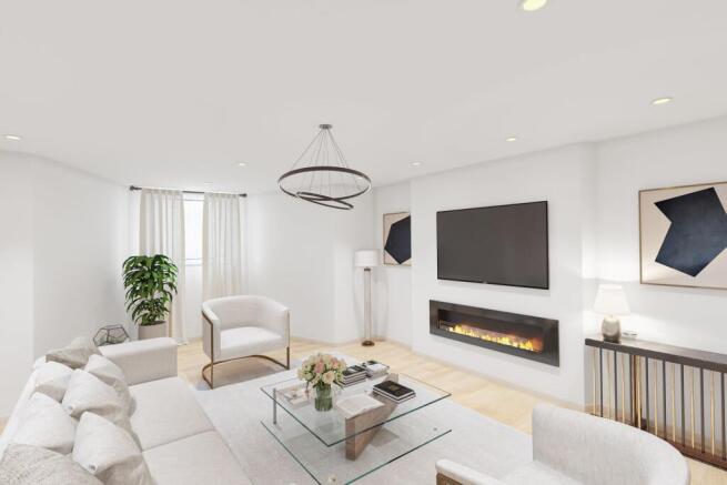 Virtually staged reception room