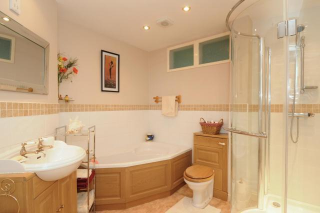 Bathroom with shower.
