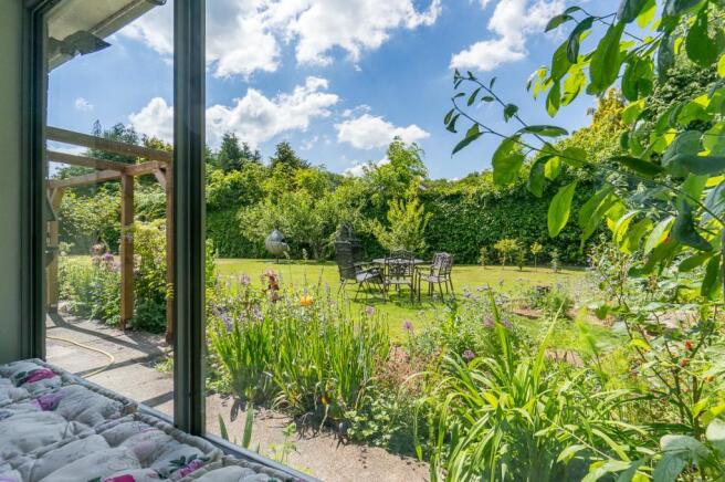 View of Garden from Kitchen Window Bench
