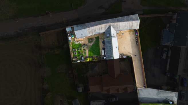 An aerial view of this substantial home, could it 