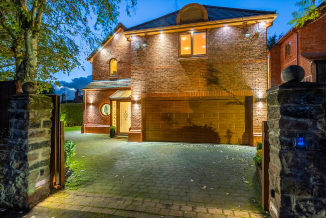 Twilight Shot of the Front Elevation