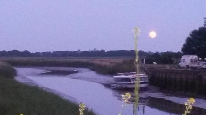 river shot at dusk
