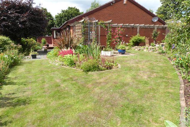 side garden with pergola