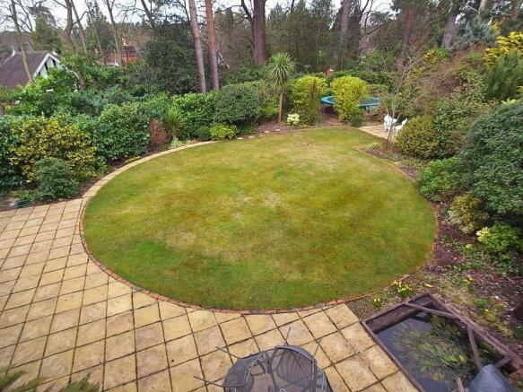 Elevated shot of rear garden