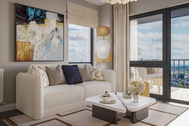 Lounge CGI - Bradbury Apartments