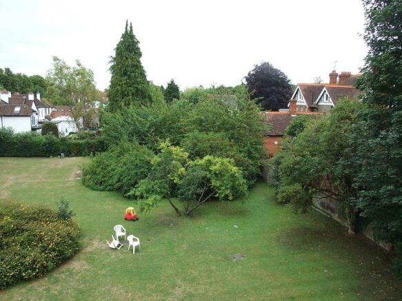 View of communal garden from bedroom
