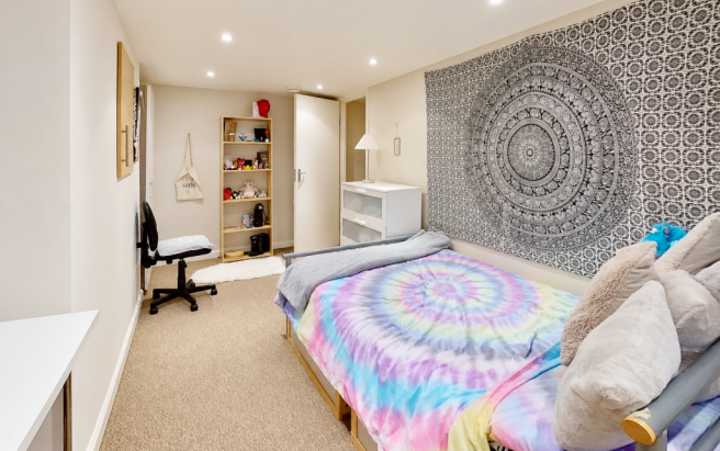 Cozy Rainbow Tapestry Bedroom