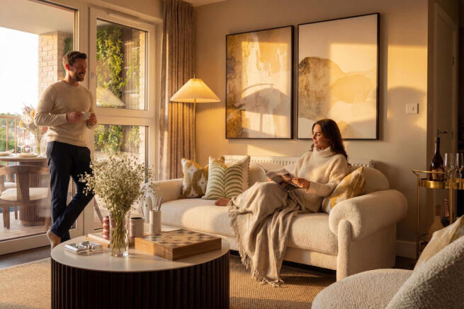 Couple in living room