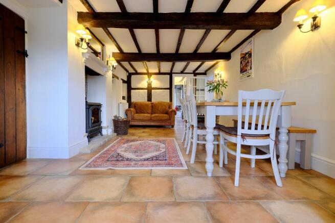 Dining hall with log burner