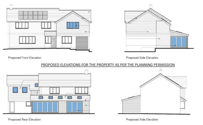 Proposed elevations once extended under the planni