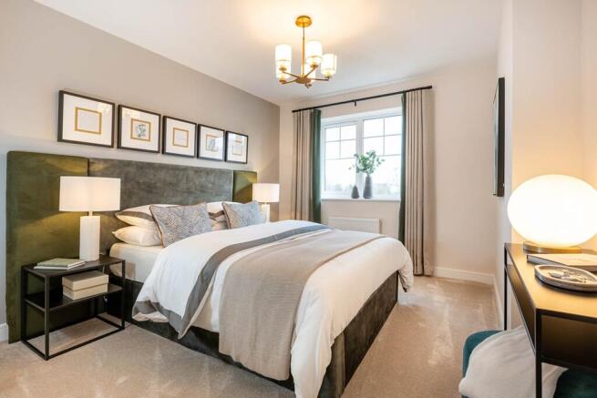A double bedroom with built in wardrobes