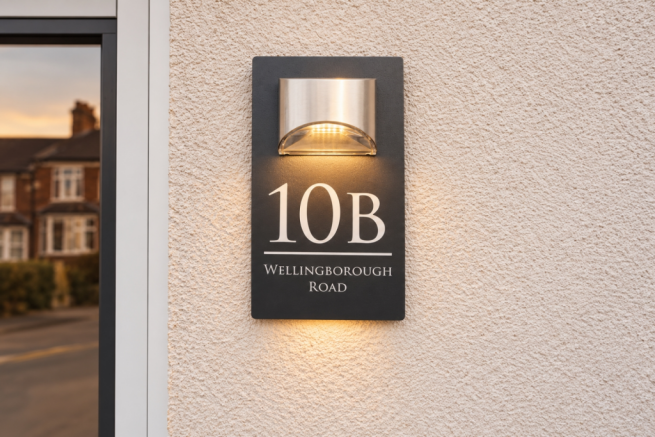 Warmly Lit 10B House Plaque