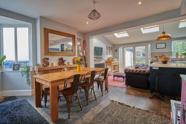 Extended living dining kitchen to rear