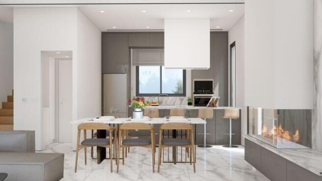 Dining and kitchen