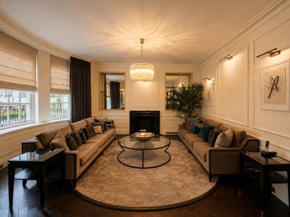 Spacious living room with elegant seating area...