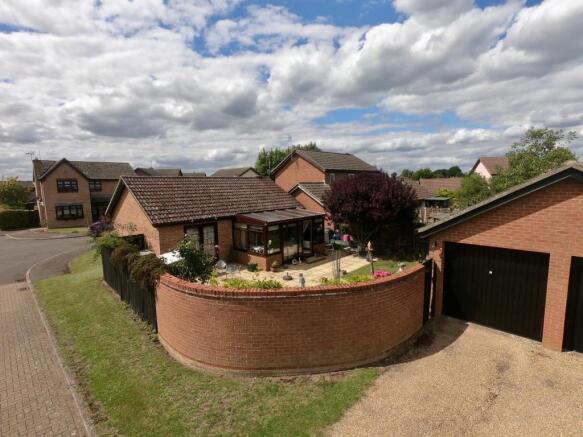 Elevated shot from rear
