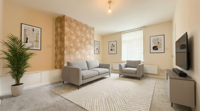 Lounge - This image has been virtually staged using AI to show potential layout and furnishings