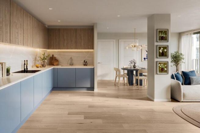Contemporary kitchen with a refined, functional design and high-quality appliances.