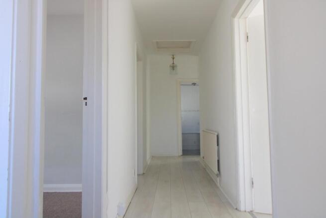 Hallway with wood fl