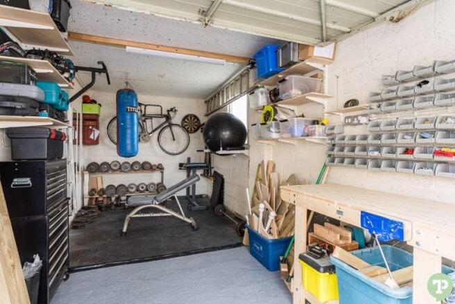 View into garage 