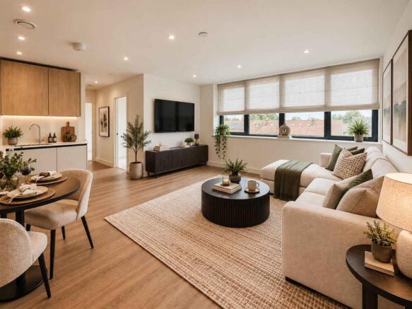 Open plan living/dining room