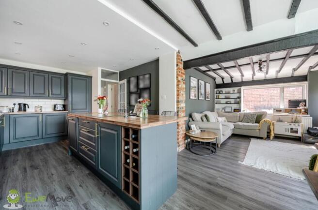 View of Kitchen Diner and Living Room