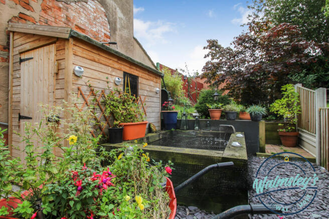 Rear gardens and pond