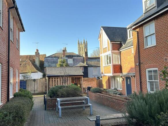 Charming courtyard with scenic cathedral views...