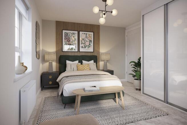 Internal shot of the main bedroom in the hunston