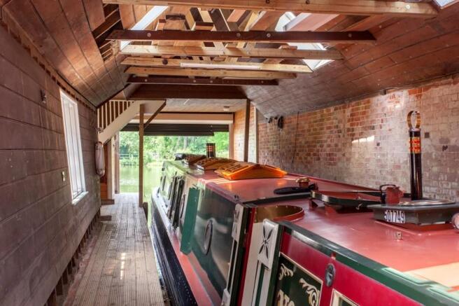 Inside boathouse