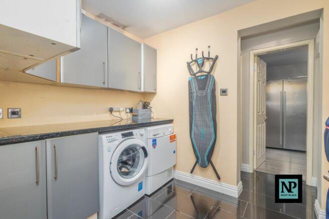 Utility room and storage area.