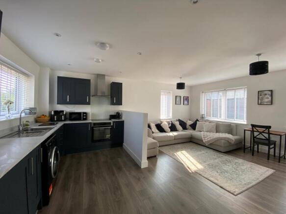 open plan lounge/kitchen