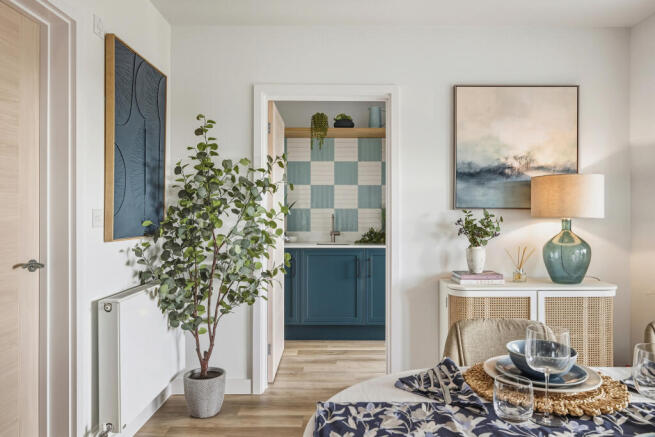 The willow + view from kitchen to utility