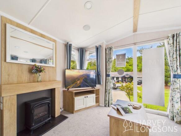 Living Area with Patio Doors in the Swift Burgundy