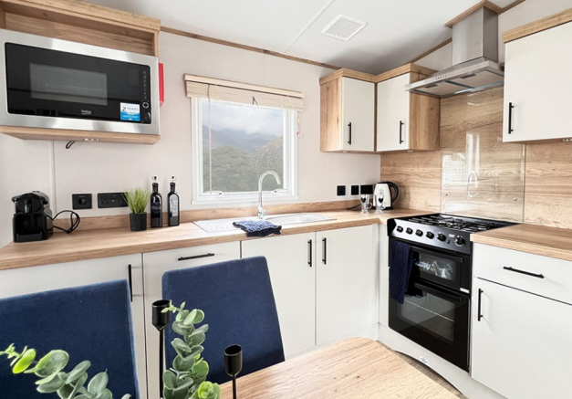 Modern kitchen inside ABI Hamilton static caravan