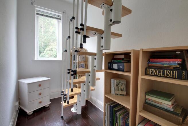 Study area giving access to the converted loft spa