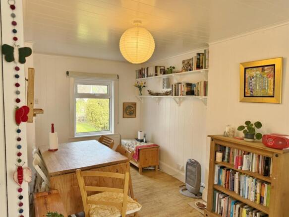 Living room to the front window