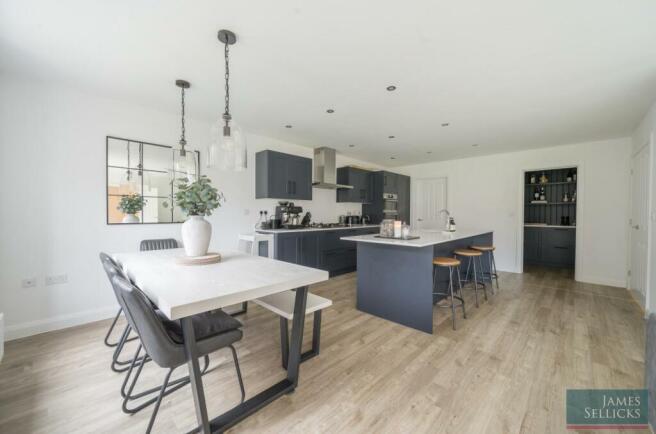 Open plan living dining kitchen