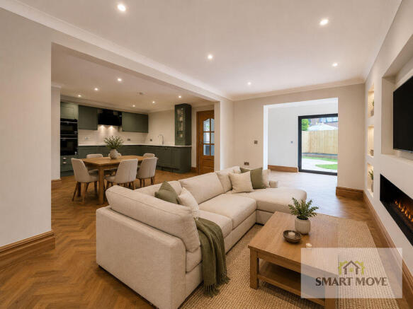 Virtually Staged Kitchen Family Room