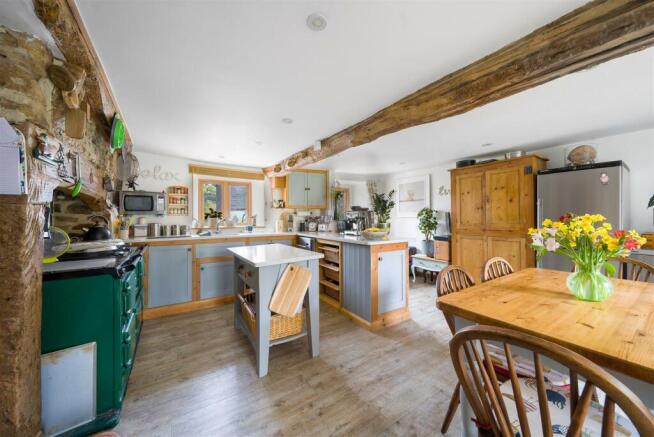 Country Kitchen with exposed wood beams
