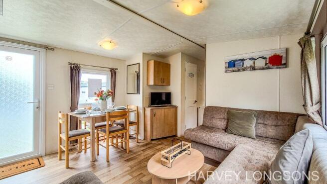 Lounge and dining area with fitted seating inside