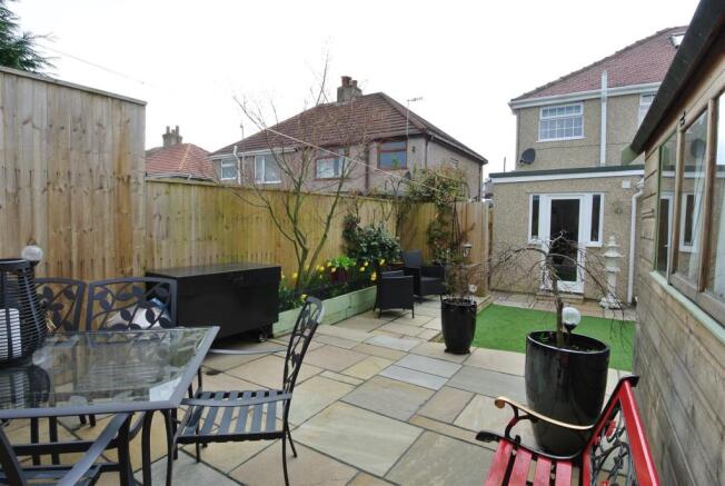 Patio area of garden