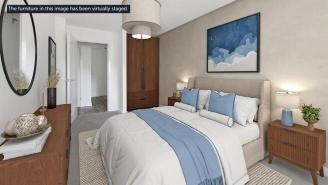 Plot 7 bedroom 1 with virtual staging disclaimer -