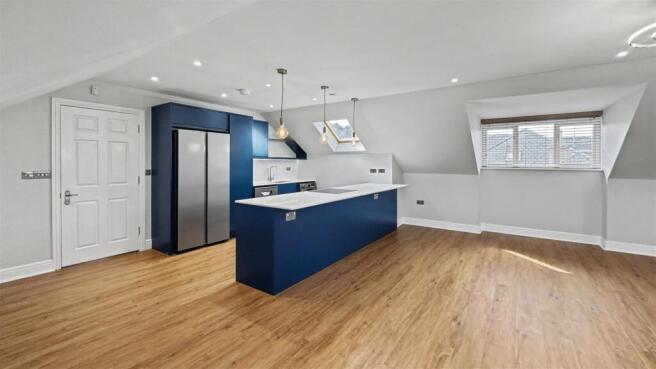 Open-plan living, dining and kitchen space
