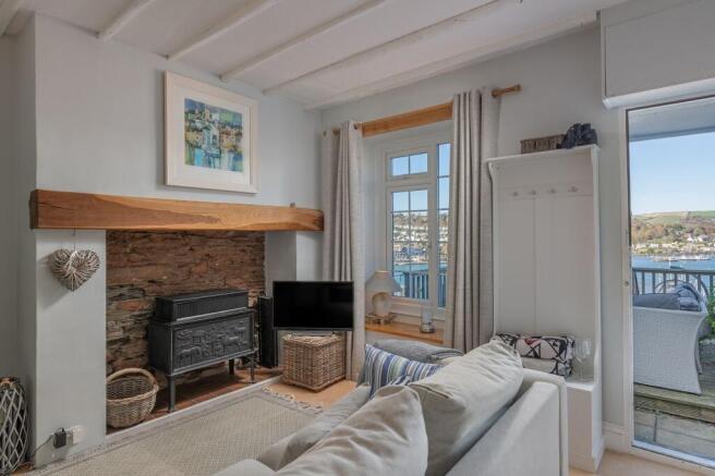 The Boathouse, Kingswear Living Room & View