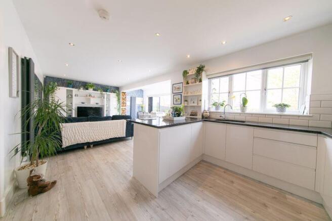 Open plan kitchen, living and dining ...
