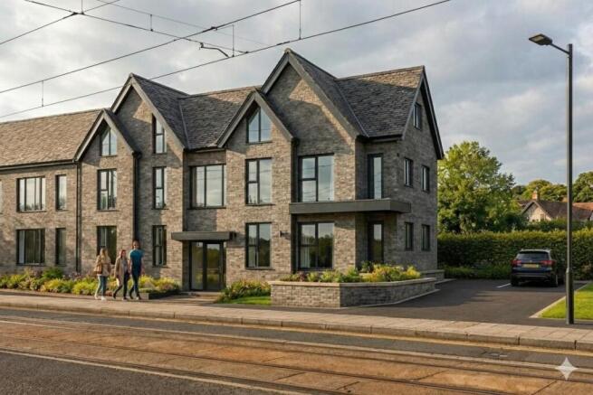 Attractive modern stone-front building with pit...
