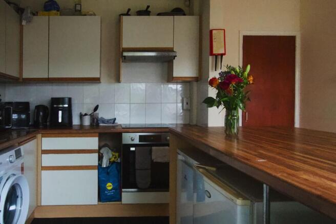 Spacious kitchen with ample counter space...